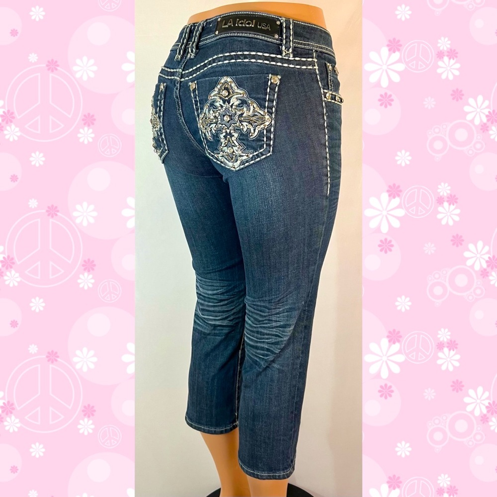 L.A.idol Junior Capri Jeans Size 5 W29 L18
